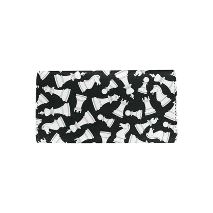 Chess Pattern Print Design 01 Women's Trifold Wallet