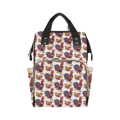 Rooster Pattern Print Design A03 Diaper Bag Backpack