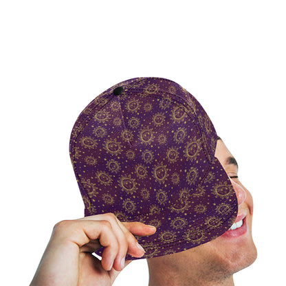 Sun Moon Star Design Themed Print Snapback Cap