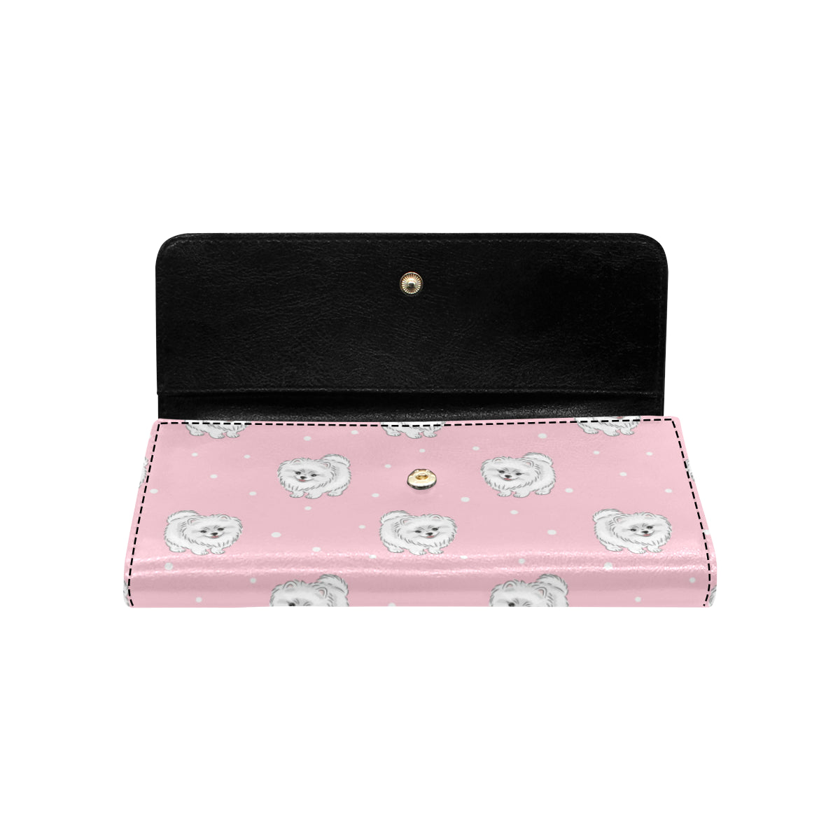 Pomeranians Pattern Print Design A02 Women's Trifold Wallet