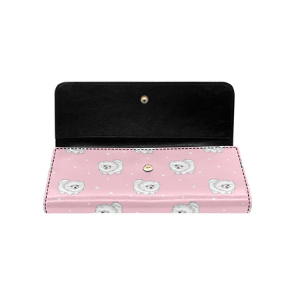 Pomeranians Pattern Print Design A02 Women's Trifold Wallet