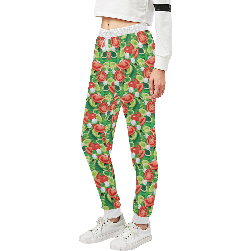 Vegan Salad Themed Design Print Unisex Sweatpants