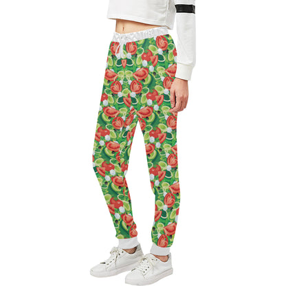 Vegan Salad Themed Design Print Unisex Sweatpants