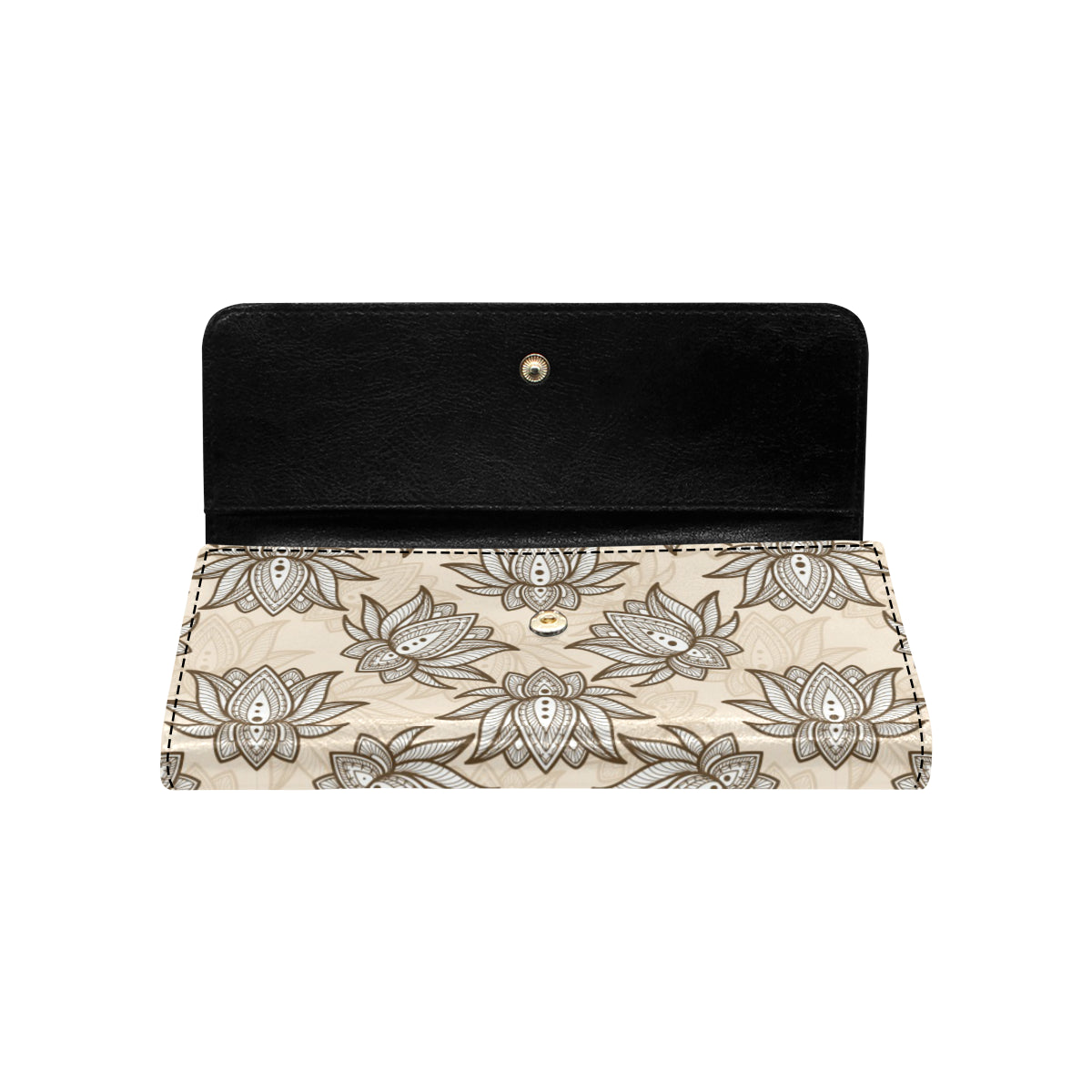 lotus Boho Pattern Print Design LO05 Women's Trifold Wallet