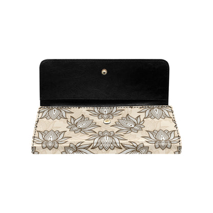 lotus Boho Pattern Print Design LO05 Women's Trifold Wallet