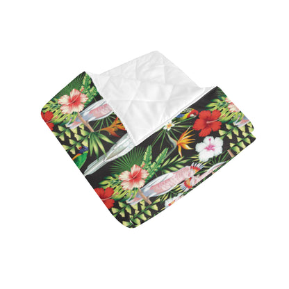 Tropical Flower Pattern Print Design TF03 Premium Quilt