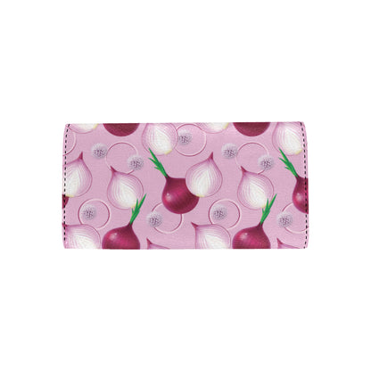 Onion Pattern Print Design A01 Women's Trifold Wallet