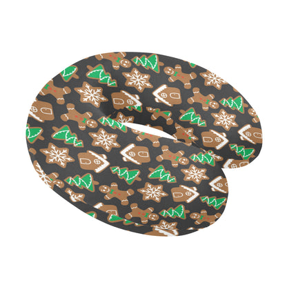 Gingerbread Pattern Print Design 02 U-Shaped Travel Neck Pillow