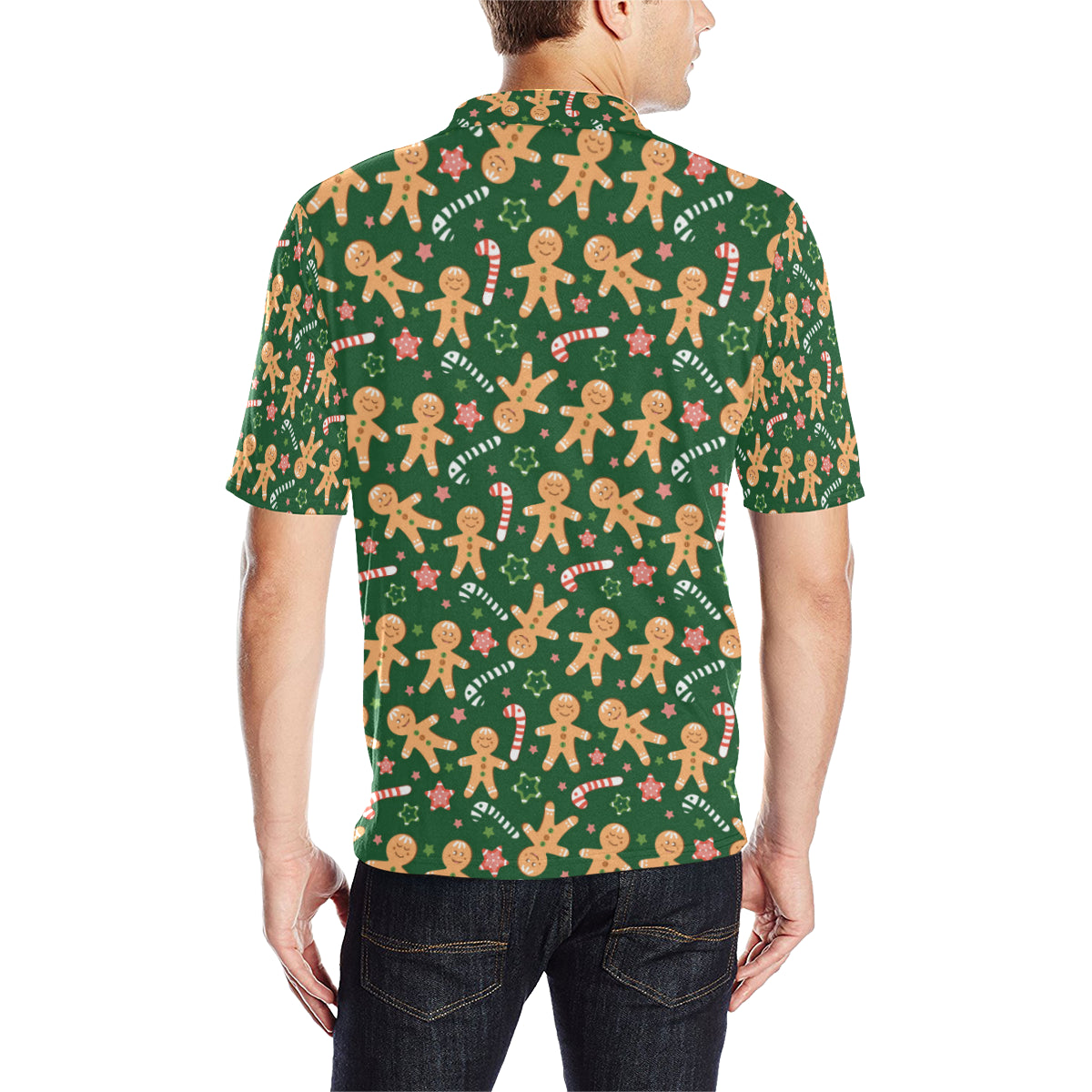 Gingerbread Pattern Print Design 04 Men Polo Shirt