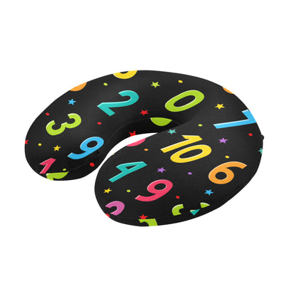 Number Pattern Print Design A04 U-Shaped Travel Neck Pillow