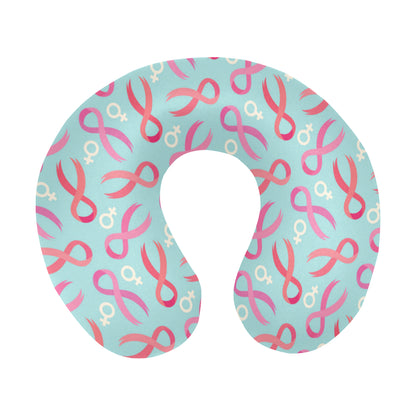 Breast cancer Pattern Print Design 03 U-Shaped Travel Neck Pillow