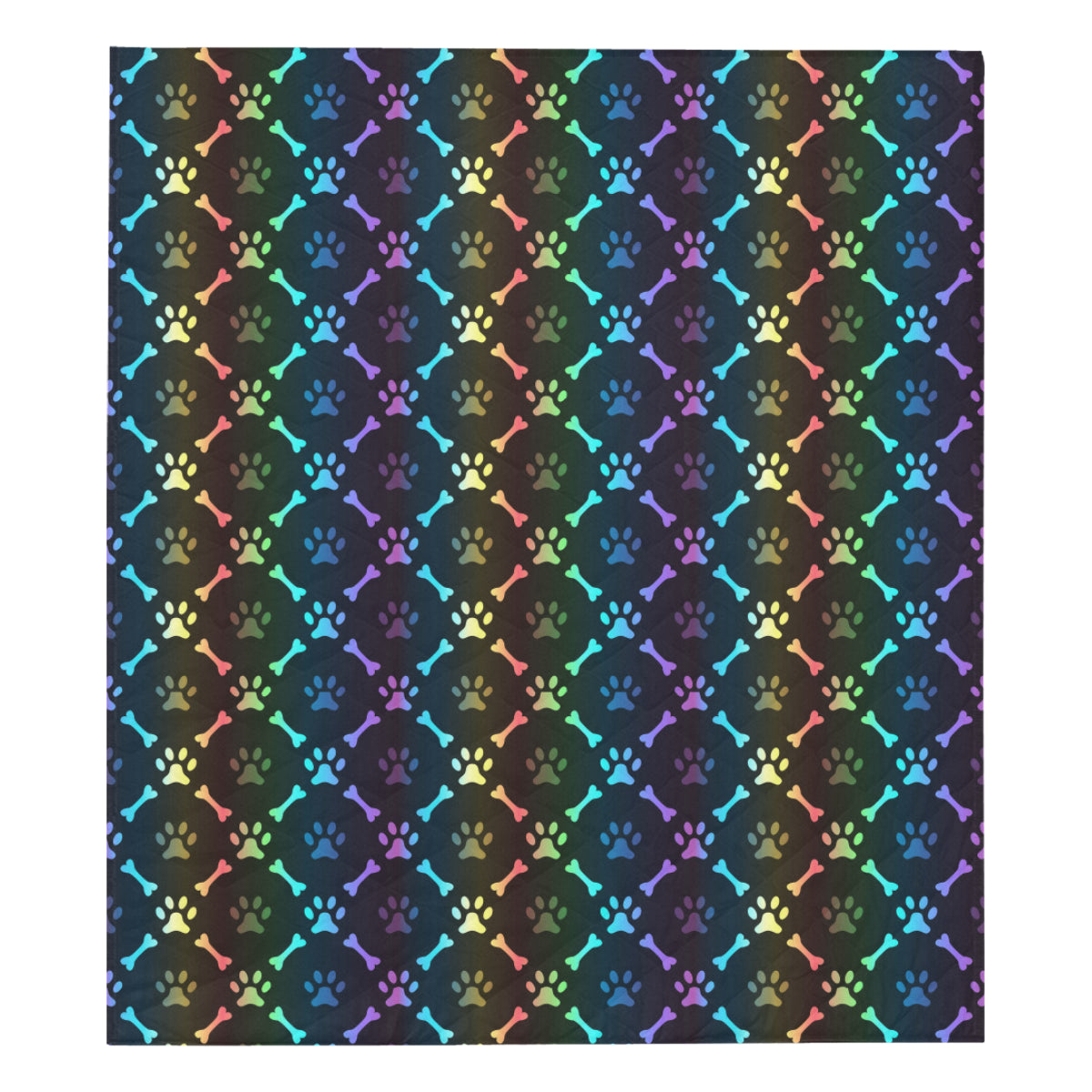 Paw Rainbow Pattern Print Design A01 Premium Quilt