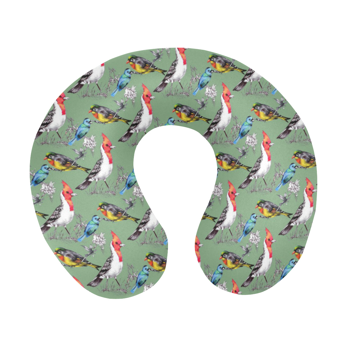 Birds Pattern Print Design 07 U-Shaped Travel Neck Pillow