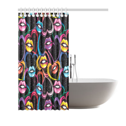 Pop Art Lip Pattern Print Design A03 Shower Curtain