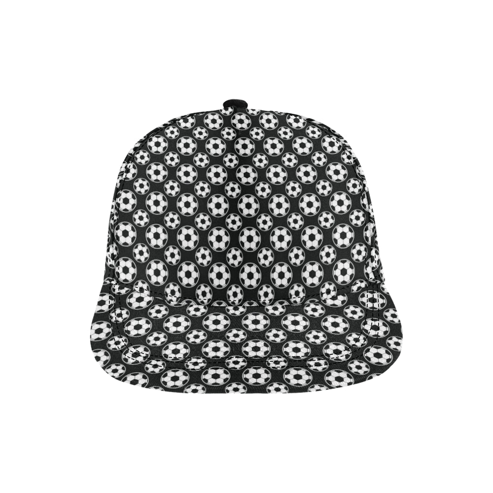 Soccer Ball Black Print Pattern Snapback Cap