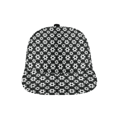 Soccer Ball Black Print Pattern Snapback Cap