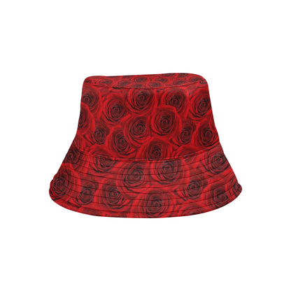 Rose Red Pattern Print Design RO04 Unisex Bucket Hat