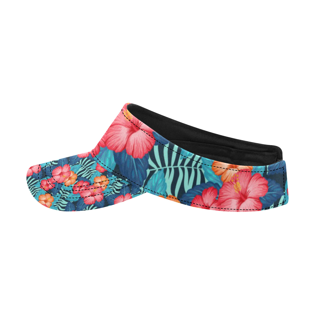 Red Hibiscus Pattern Print Design HB02 Unisex Sun Visor