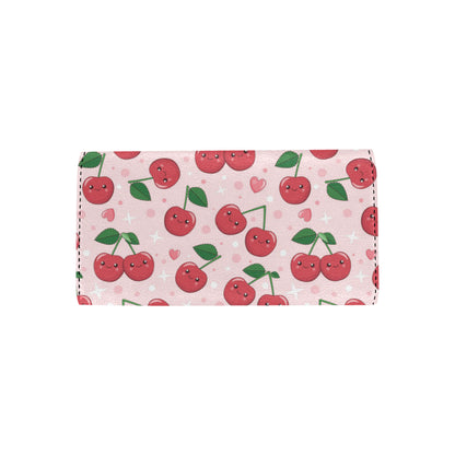 Cherry Pattern Print Design CH02 Women's Trifold Wallet
