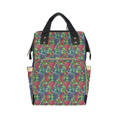 Grape Pattern Print Design GP02 Diaper Bag Backpack