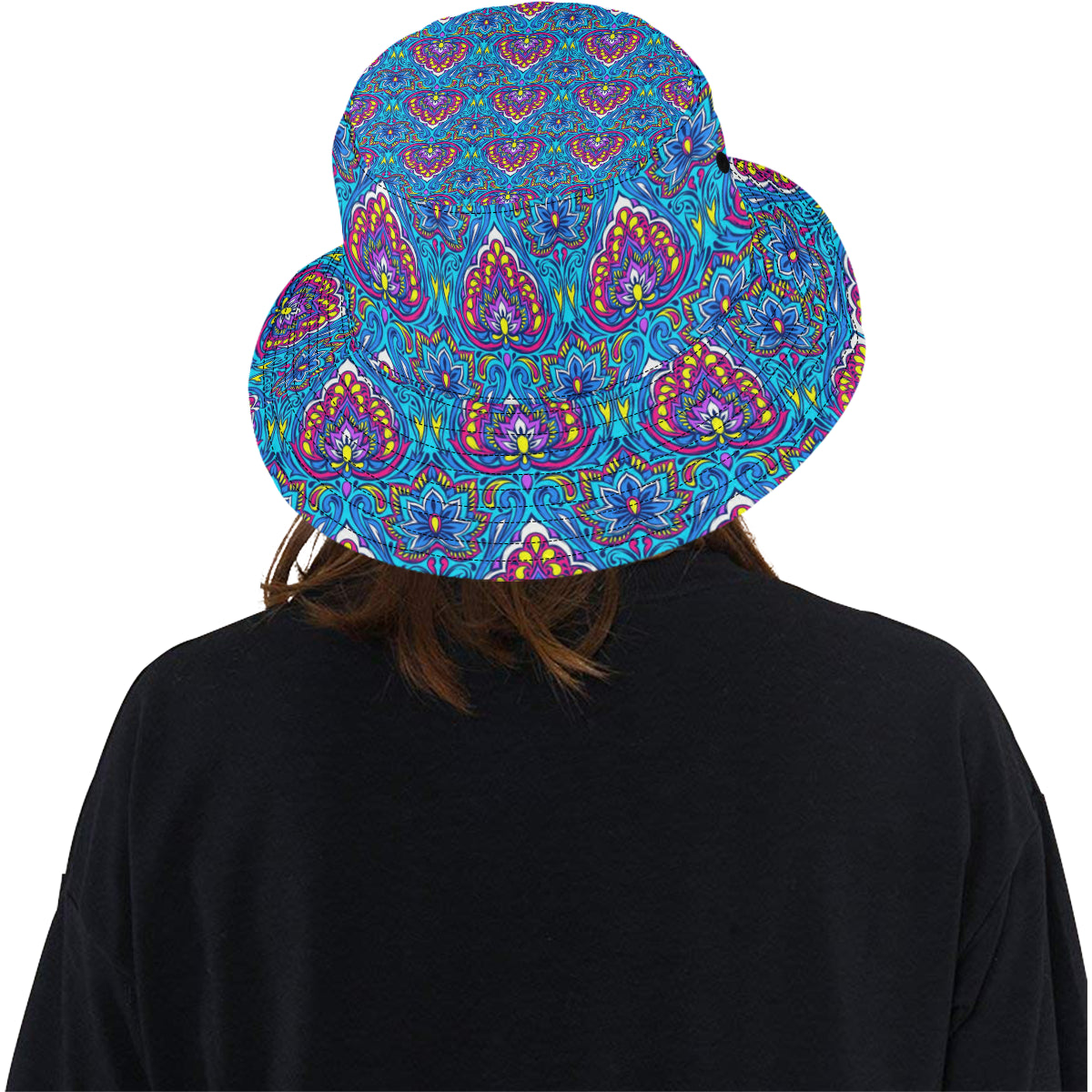 lotus Boho Pattern Print Design LO010 Unisex Bucket Hat