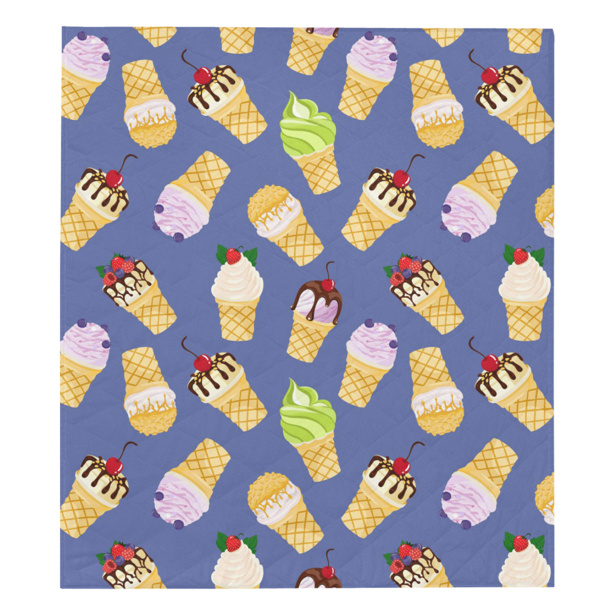 Ice Cream Pattern Print Design IC03 Premium Quilt