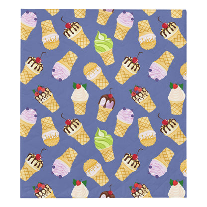 Ice Cream Pattern Print Design IC03 Premium Quilt