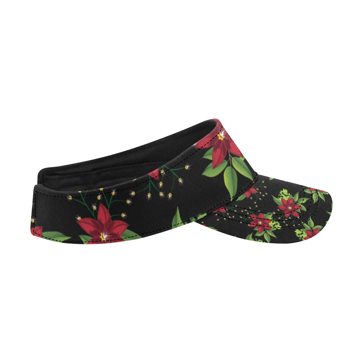 Poinsettia Pattern Print Design A01 Unisex Sun Visor