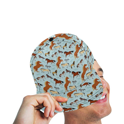 Horse Cute Themed Pattern Print Snapback Cap
