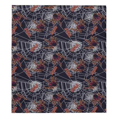 Tarantula Spiderwebs Pattern Print Design 01 Premium Quilt