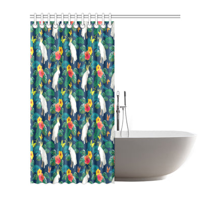 Cockatoo Tropical Pattern Print Design 02 Shower Curtain