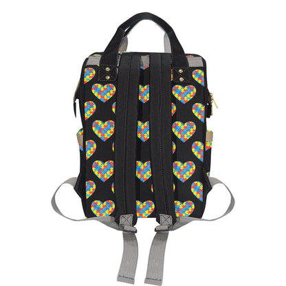 Autism Awareness Heart Design Print Diaper Bag Backpack