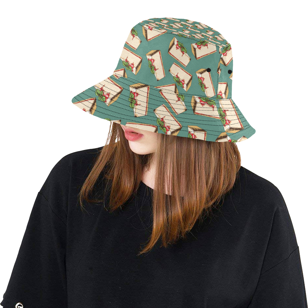 Cheesecake Pattern Print Design CK02 Unisex Bucket Hat