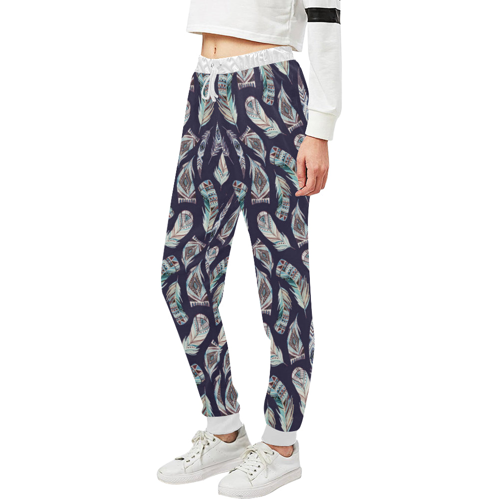 Feather Vintage Boho Design Print Unisex Sweatpants