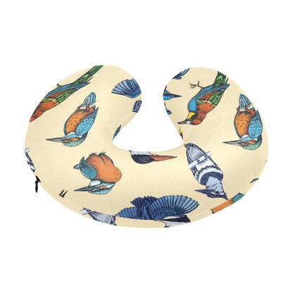 Kingfisher Bird Pattern Print Design 04 U-Shaped Travel Neck Pillow