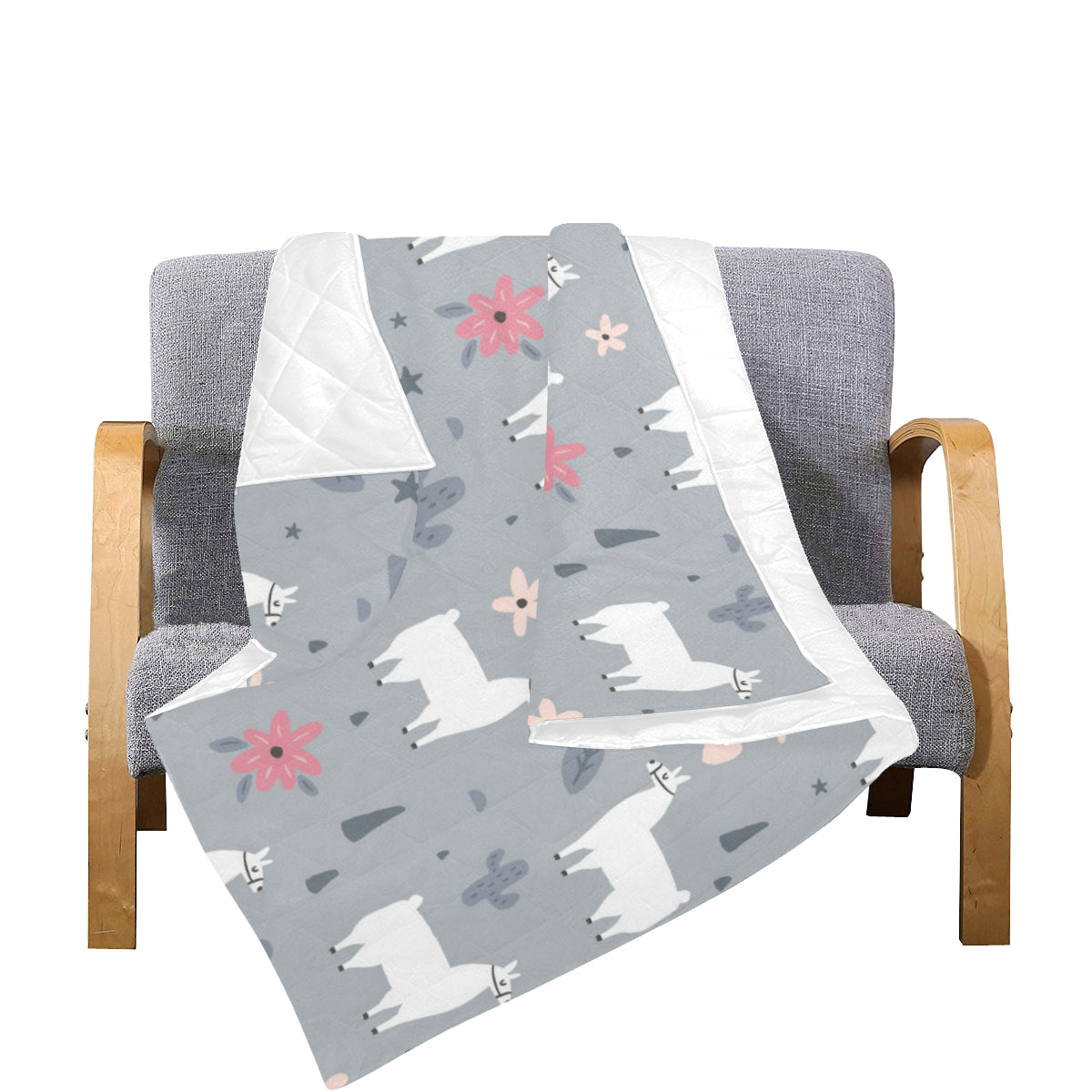Llama Pattern Print Design 010 Premium Quilt
