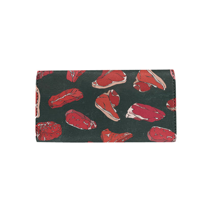 Meat Pattern Print Design 01 Women's Trifold Wallet