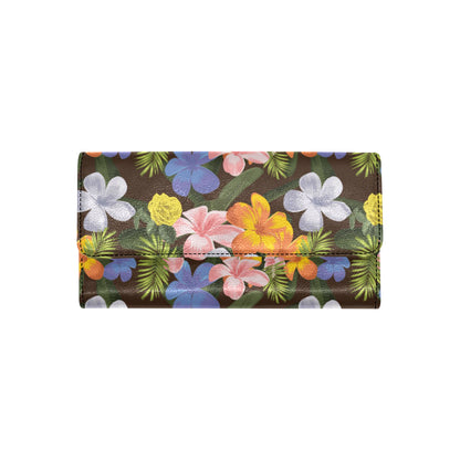 Plumeria Pattern Print Design PM03 Women's Trifold Wallet