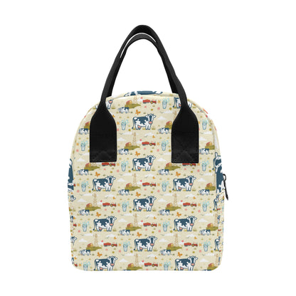 Cow Farm Design Print Insulated Lunch Bag