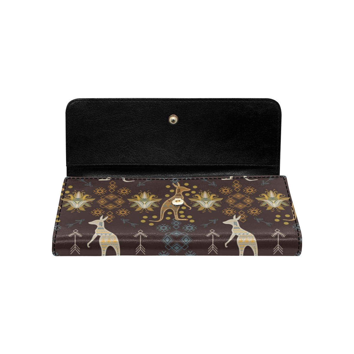 Kangaroos Pattern Print Design 03 Women's Trifold Wallet