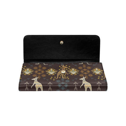 Kangaroos Pattern Print Design 03 Women's Trifold Wallet