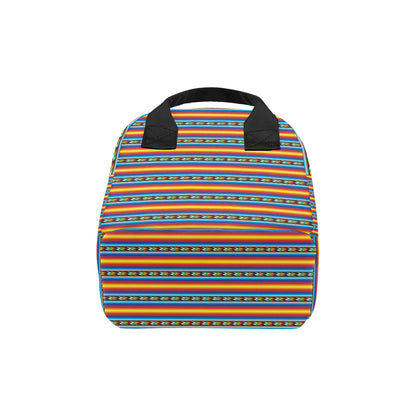 Mexican Blanket ZigZag Print Pattern Insulated Lunch Bag