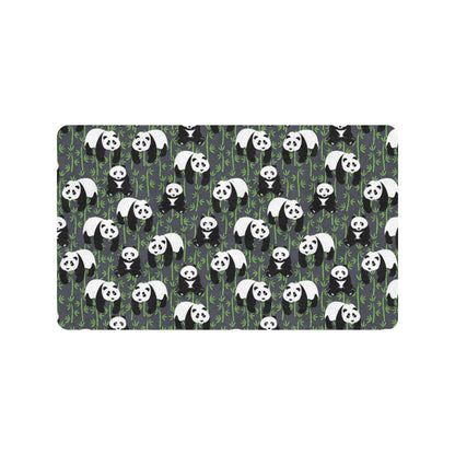 Panda Bear Bamboo Themed Print Rubber Doormat