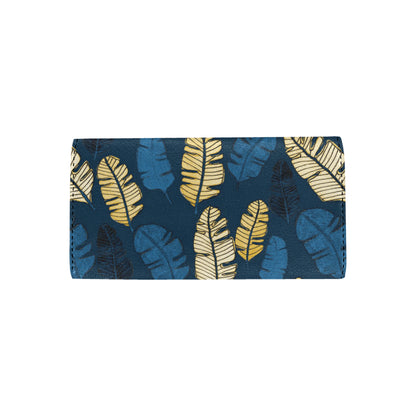 Banana Leaf Pattern Print Design BL09 Women's Trifold Wallet