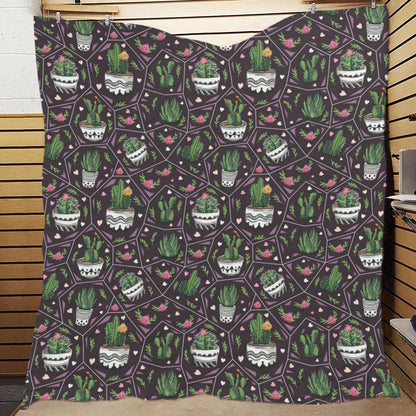 Cactus Pattern Print Design 03 Premium Quilt