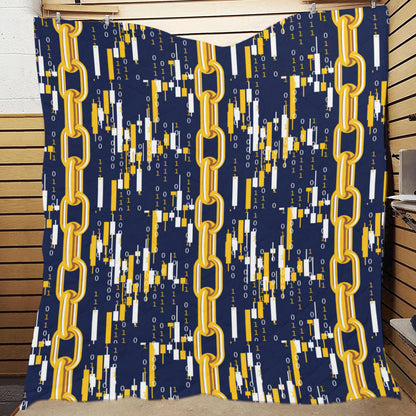 Cryptocurrency Chain Pattern Print Design 03 Premium Quilt
