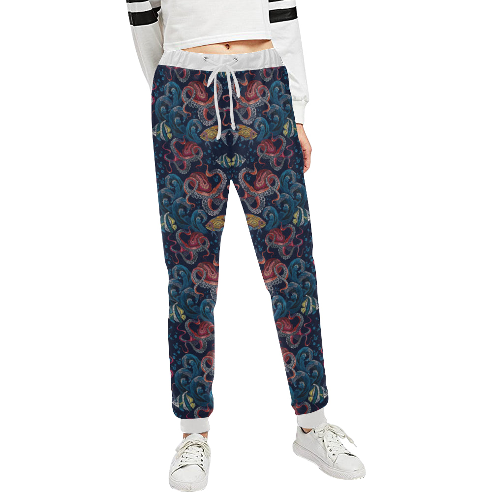Octopus Deep Sea Print Themed Unisex Sweatpants