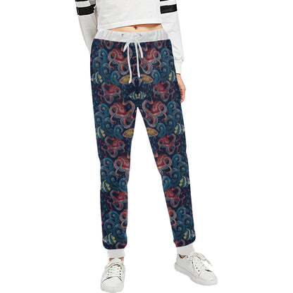 Octopus Deep Sea Print Themed Unisex Sweatpants