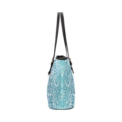 Angel Wings Boho Design Themed Print Leather Tote Bag