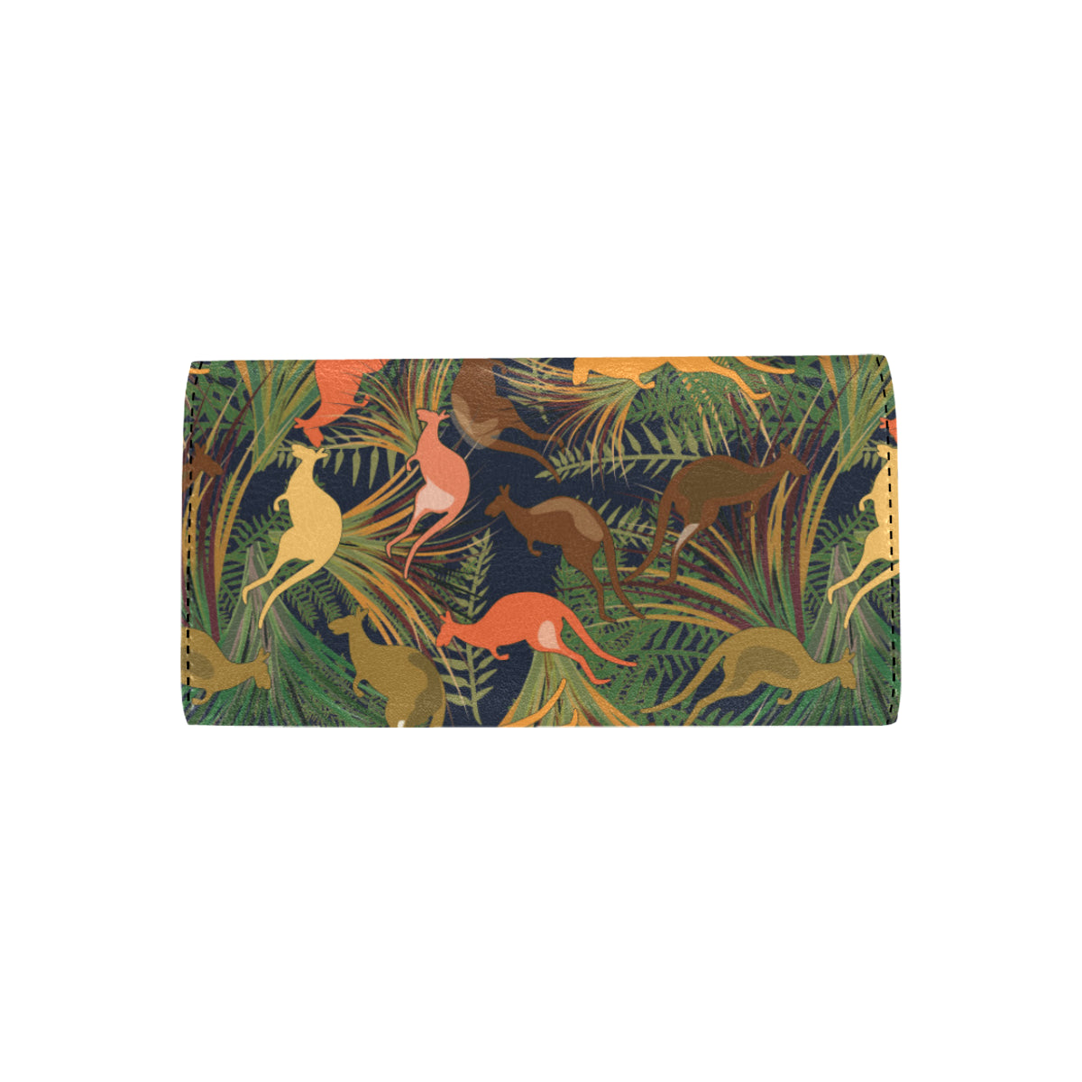 Kangaroos Pattern Print Design 07 Women's Trifold Wallet